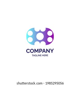 abstract logo gradient template design
