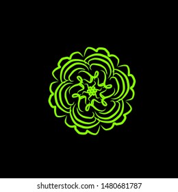 Abstract logo green circle line template