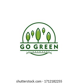abstract logo with green concepts, ecological plants, life