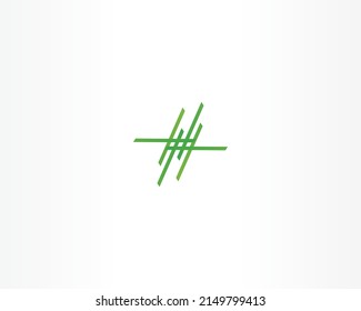Resumen del concepto de líneas verdes del logotipo para el icono de diseño de la empresa