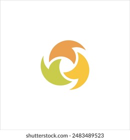 Abstract logo in green, orange and yellow colors