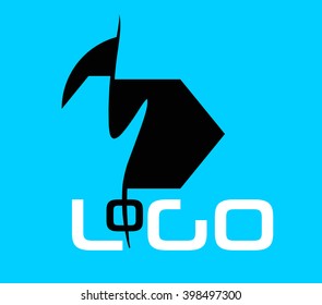 Abstract logo with hand style lines.