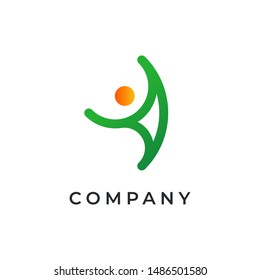 Abstract logo of a happy person.