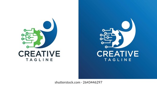 abstract logo human technology, Logo design inspiration ideas