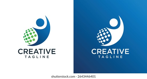 abstract logo human technology, Logo design inspiration ideas