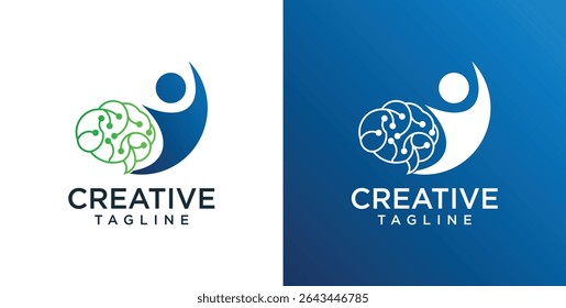 abstract logo human technology, Logo design inspiration ideas