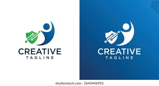 abstract logo human technology, Logo design inspiration ideas