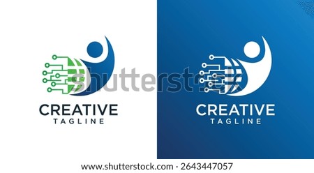 abstract logo human technology, Logo design inspiration ideas