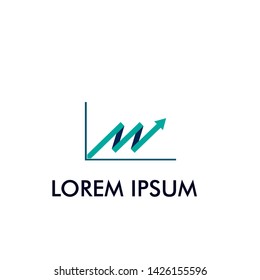 abstract logo icon with arrow shape for business company and good economy industry