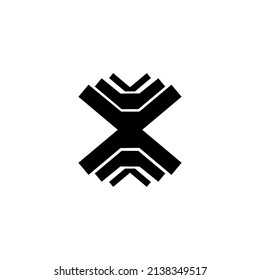 abstract logo icon with black and white background