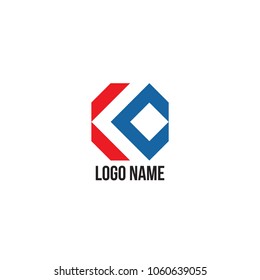 Abstract Logo Icon Design Template Elements With Letter K and O.