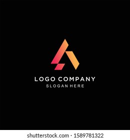 Abstract logo icon design template elements with letter A