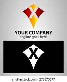 Abstract logo icon design template elements with letter X
