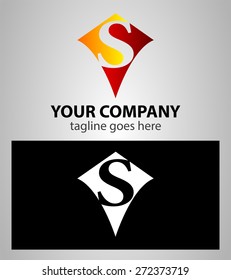 Abstract logo icon design template elements with letter S
