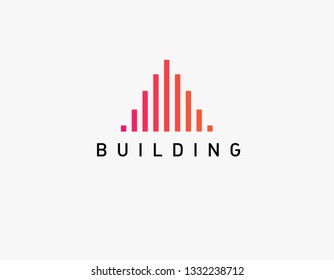 Abstract logo icon geometric  construction gradient