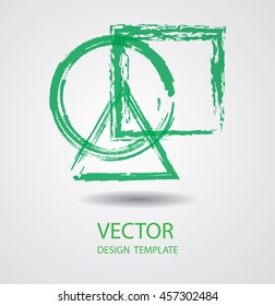 Abstract Logo Icon with geometric shapes in Grunge Style