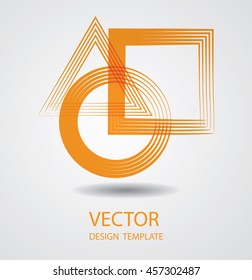Abstract Logo Icon with geometric shapes in Grunge Style