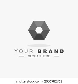 abstract logo icon illustration shape bolt, circle, hexagon and letter o