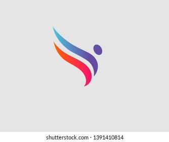 Abstract logo icon image of a man sport