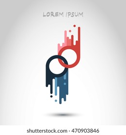 Abstract logo / icon / label template with circles. Vector illustration