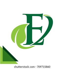 abstract logo icon leaf concept, environment, healthy, green technology with combination of letter E