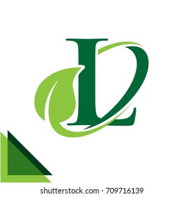 abstract logo icon leaf concept, environment, healthy, green technology with combination of letter L