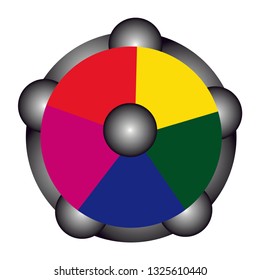 Abstract Logo Icon With Pie Chart at Center. Material Design Logo Vector