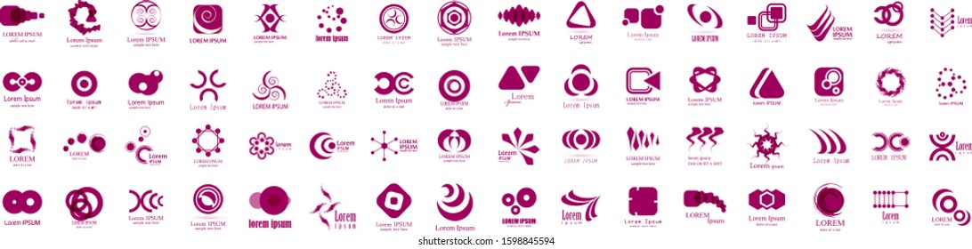 Abstract Logo And Icon Set. Elements Collection Isolated On White - Vector. Flat Icons For Business Template Logo, Square Elements, Website, Business Symbol And Circle Elements. Abstract Medical Logo