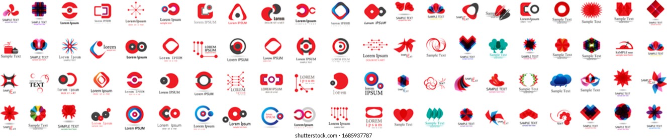 Abstract Logo And Icon Set. Elements Collection Isolated On White - Vector. Flat Icons For Business Template Logo, Square Elements, Website, Business Symbol And Circle Elements. Abstract Medical Logo