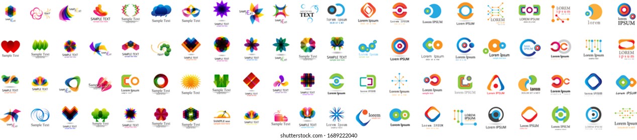Abstract Logo And Icon Set. Elements Collection Isolated On White - Vector. Flat Icons For Business Template Logo, Square Elements, Website, Business Symbol And Circle Elements. Abstract Medical Logo