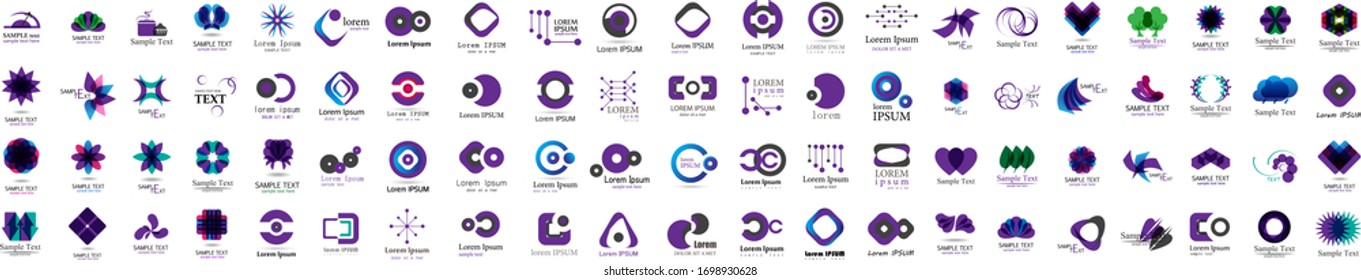 Abstract Logo And Icon Set. Elements Collection Isolated On White - Vector. Flat Icons For Business Template Logo, Square Elements, Website, Business Symbol And Circle Elements. Abstract Medical Logo - Shutterstock ID 1698930628