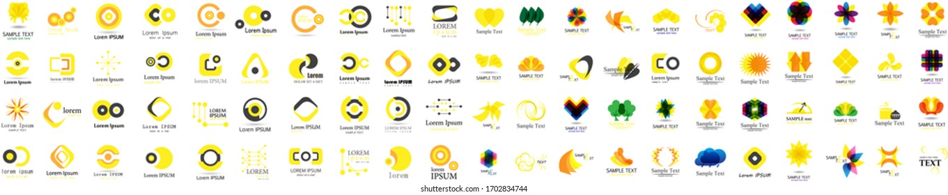 Abstract Logo And Icon Set. Elements Collection Isolated On White - Vector. 