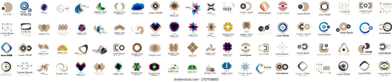 Abstract Logo And Icon Set. Elements Collection Isolated On White - Vector. Flat Icons For Business Template Logo, Square Elements, Website, Business Symbol And Circle Elements. Abstract Medical Logo - Shutterstock ID 1707938803