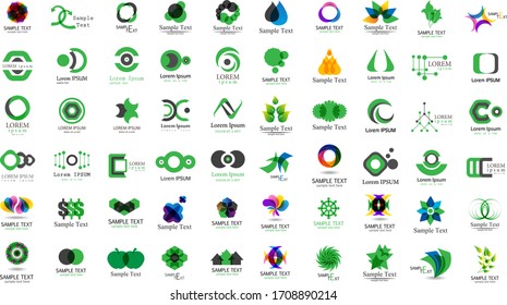 Abstract Logo And Icon Set. Elements Collection Isolated On White - Vector. Flat Icons For Business Template Logo, Square Elements, Website, Business Symbol And Circle Elements. Abstract Medical Logo