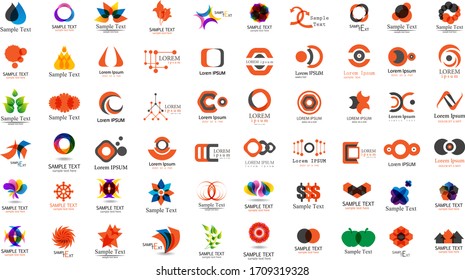 Abstract Logo And Icon Set. Elements Collection Isolated On White - Vector. Flat Icons For Business Template Logo, Square Elements, Website, Business Symbol And Circle Elements. Abstract Medical Logo