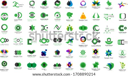 Abstract Logo And Icon Set. Elements Collection Isolated On White - Vector. Flat Icons For Business Template Logo, Square Elements, Website, Business Symbol And Circle Elements. Abstract Medical Logo