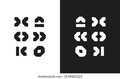 Abstract Logo Icon Set Modern Arrows Pack