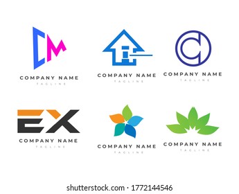 Abstraktes Logo-Symbol Set mit wiederverwendbarem Design-Element