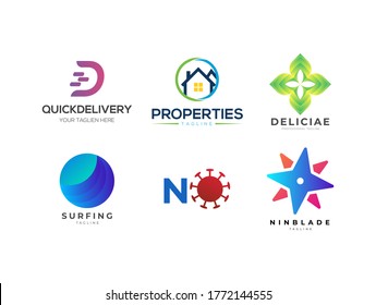 Abstract Logo Icon Set with Reusable Design Element