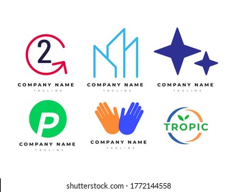 Abstract Logo Icon Set with Reusable Design Element