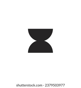 An abstract logo or icon in the shape of an hourglass, letter x, and a transparent background.
