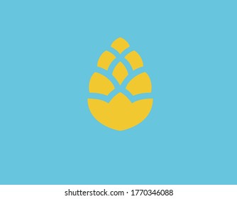 Abstract logo icon silhouette a pine cone for your company