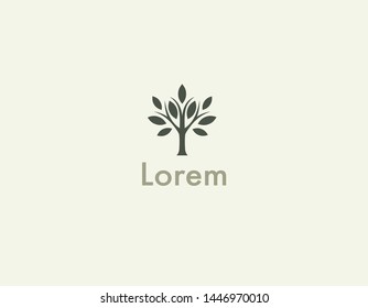 Abstract logo icon tree leaves nature silhouette for company