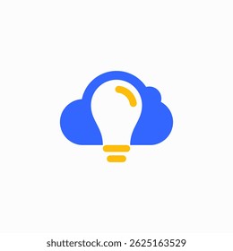 abstract logo idea cloud with bulb