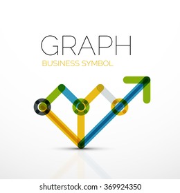 Abstract logo idea, linear chart or graph  business icon. Creative vector logotype design template
