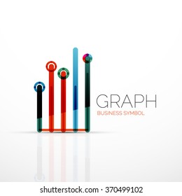 Abstract logo idea, linear chart or graph  business icon. Creative vector logotype design template