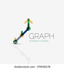 Abstract logo idea, linear chart or graph  business icon. Creative vector logotype design template