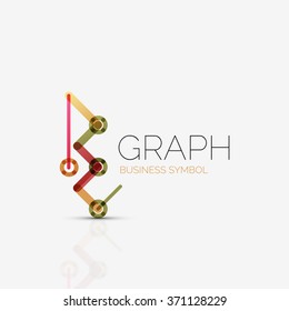 Abstract logo idea, linear chart or graph  business icon. Creative vector logotype design template
