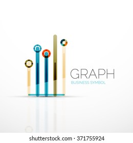 Abstract logo idea, linear chart or graph  business icon. Creative vector logotype design template