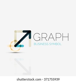 Abstract logo idea, linear chart or graph  business icon. Creative vector logotype design template